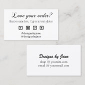 Liebe Ihrer Bestellung Einsteckkarte für kleine Un Visitenkarte (Vorne/Hinten)