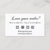 Liebe Ihrer Bestellung Einsteckkarte für kleine Un Visitenkarte (Vorderseite)