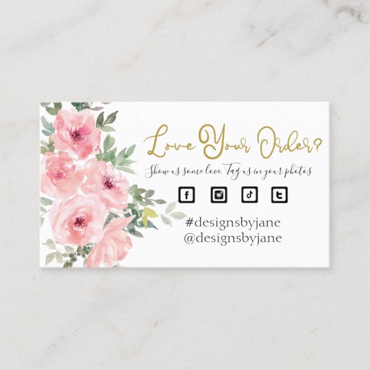 Liebe Ihrer Bestellung Einsteckkarte für kleine Un Visitenkarte (Vorderseite)