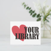 Liebe Ihrer Bibliothek Postkarte (Stehend Vorderseite)