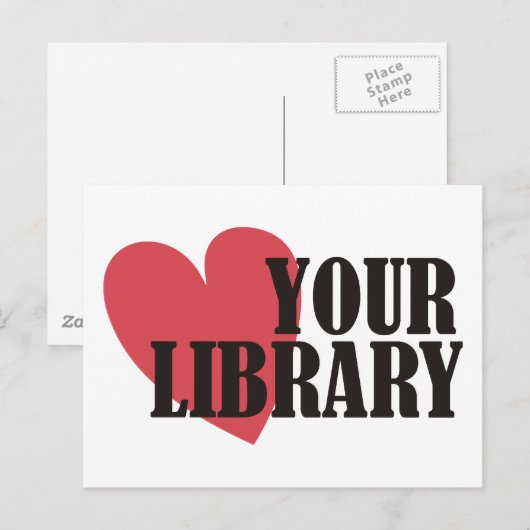 Liebe Ihrer Bibliothek Postkarte (Vorne/Hinten)