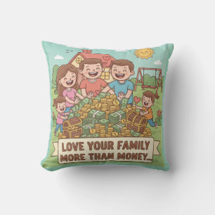 Liebe Ihrer Familie mehr als Geld Kissen
