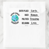 LIEBE IHRER MUTTER (ERDE) RECHTECKIGER AUFKLEBER (Tasche)