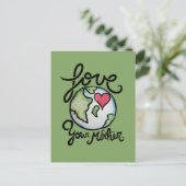 Liebe Ihrer Mutter Erde Tag Herzverliebte Postkarte (Stehend Vorderseite)