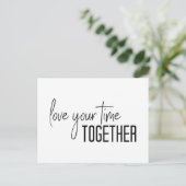 Liebe Ihrer Zeit zusammen Inspiration Zitat Postkarte (Stehend Vorderseite)