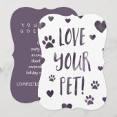 Liebe Ihres Haustieres Einladung (Vorne/Hinten)