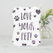 Liebe Ihres Haustieres Einladung (Stehend Vorderseite)