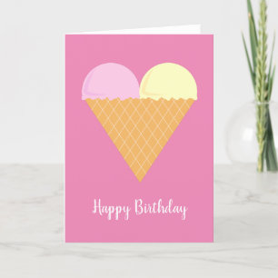 Liebe illusima Herzstück Ice Cream Pink Geburtstag Karte
