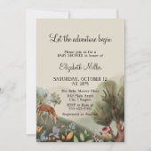 Liebe Illustrierte Blume Bäume Hirschdusche Einladung (Vorderseite)