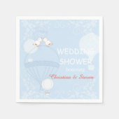Liebe im Air Baby Blue Brautparty Serviette (Vorderseite)