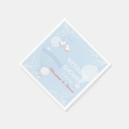 Liebe im Air Baby Blue Brautparty Serviette (Ecke)