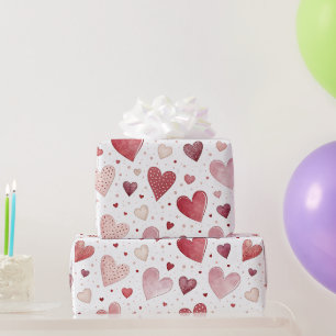 Liebe im Aquarell - Whimsical Heart Muster Geschenkpapier