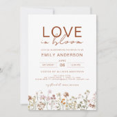 Liebe im Bloom Boho Wildblume Brautparty Einladung (Vorderseite)