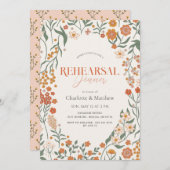 Liebe im Bloom Boho Wildblume Probe Abendessen Einladung (Vorne/Hinten)