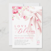 Liebe im Bloom Bow-Brautparty Einladung (Vorderseite)