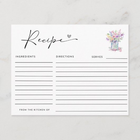 LIEBE IM BLOOM-BRAUTPARTY BEGLEITKARTE (Vorderseite)