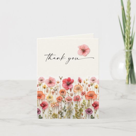 Liebe im Bloom Brautparty geklappt Dankeschön Kart Dankeskarte (Vorderseite)