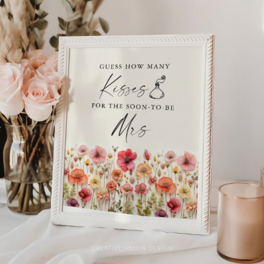 Liebe im Bloom Brautparty Kisses Spielabzeichen Poster