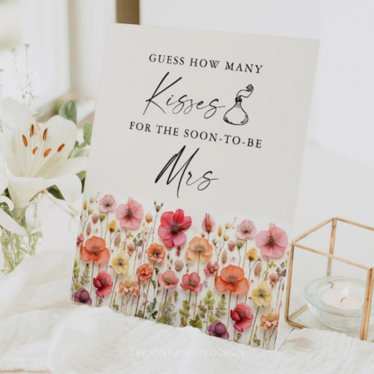 Liebe im Bloom Brautparty Kisses Spielabzeichen Sockelschild