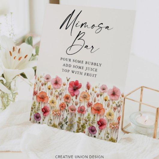 Liebe im Bloom Brautparty Mimosa Bar Zeichen Sockelschild