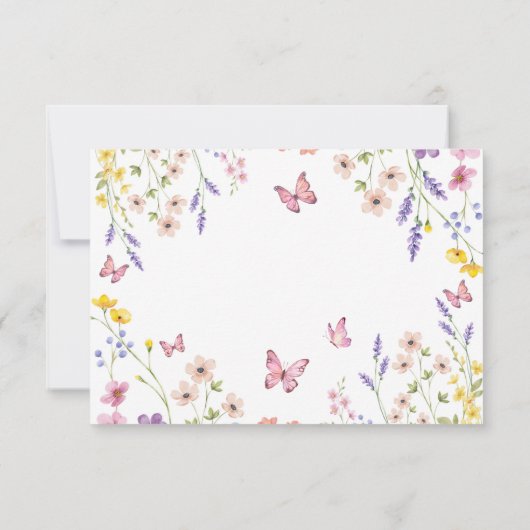 Liebe im Bloom Butterfly-Brautparty Dankeskarte (Rückseite)