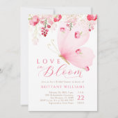 Liebe im Bloom Butterfly-Brautparty Einladung (Vorderseite)
