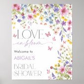 Liebe im Bloom Butterfly Brautparty Willkommen Poster (Vorne)