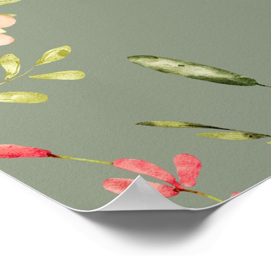 Liebe im Bloom Sage Brautparty Begrüßungszeichen Poster (Ecke)