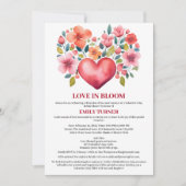 Liebe im Bloom Valentine Thema Brautparty Einladung (Vorderseite)