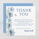 LIEBE IM BLUE BLUE FLORAL BRAUTPARTY DANKESKARTE (Vorne/Hinten)