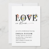 Liebe im blühenden blumigen Brautparty Einladung (Vorderseite)