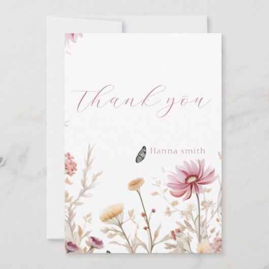 Liebe im blühenden Brautparty Dankeskarte (Vorderseite)