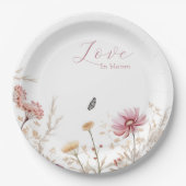Liebe im blühenden Brautparty Pappteller (Vorderseite)
