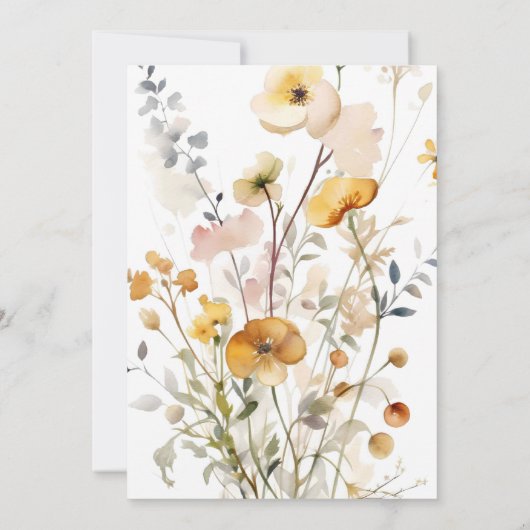 Liebe im blühenden Frühling Wildblume Brautparty I Einladung (Rückseite)