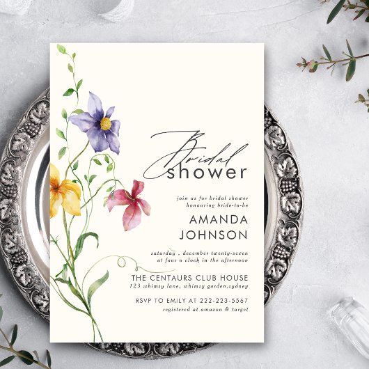 Liebe im blühenden Frühlingsblüten Brautparty Einladung