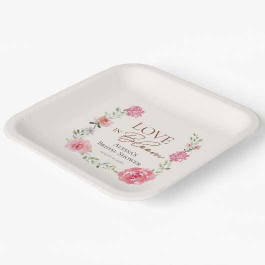 Liebe im blühenden Garten thematisch Brautparty na Pappteller (Gewinkelt)