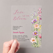 Liebe im blühenden, rosafarbenen Brautparty Acryleinladungen (Insitu (Handheld))