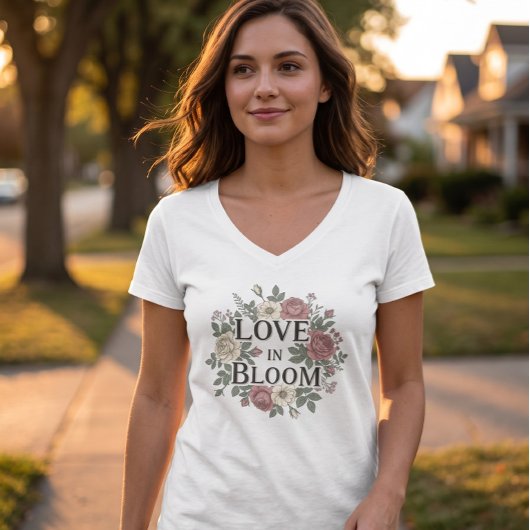 Liebe im Blumendesign T-Shirt