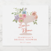 Liebe im Blumengarten Brautparty Schaumweinetikett (Einzelnes Label)