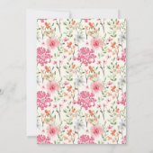 LIEBE im Blumengarten thematisch Brautparty Einladung (Rückseite)