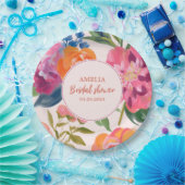 Liebe im blumengeschmückten Brautparty Tischdekor Pappteller (Party)