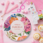 Liebe im blumengeschmückten Brautparty Tischdekor Pappteller (Party)