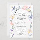 Liebe im blumenreichen Brautparty Einladung (Vorderseite)