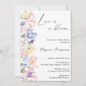 Liebe im blumenreichen Brautparty Einladung (Vorderseite)