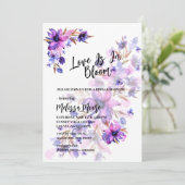 Liebe im Blut Lebende Lila Blume in rosa Lavendel Einladung (Stehend Vorderseite)