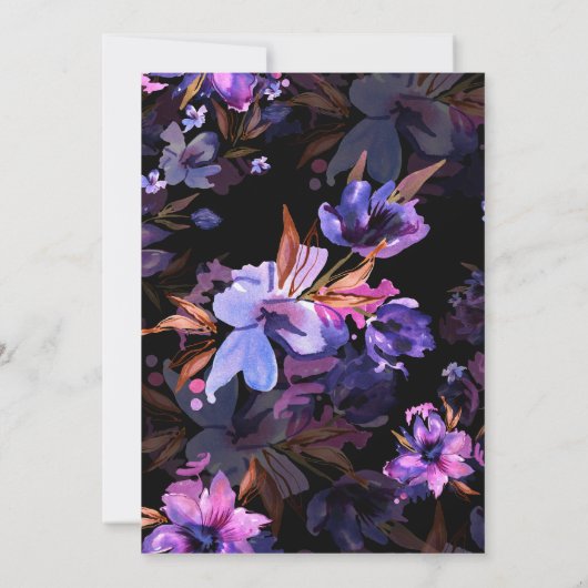 Liebe im Blut Lebende Lila Blume in rosa Lavendel Einladung (Rückseite)