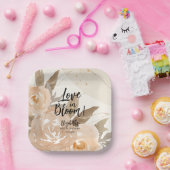 Liebe im Blut Rustikale Pfirsichzellen Blume Pappteller (Party)