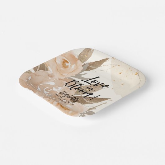 Liebe im Blut Rustikale Pfirsichzellen Blume Pappteller (Gewinkelt)