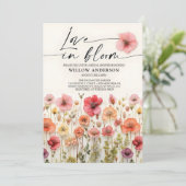 Liebe im Blut, Wildblume Brautparty einladen Einladung (Stehend Vorderseite)