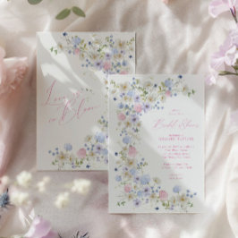 Liebe im blutblütenrosa Lila Brautparty Einladung